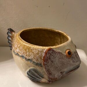 Fish cookie jar sculpture